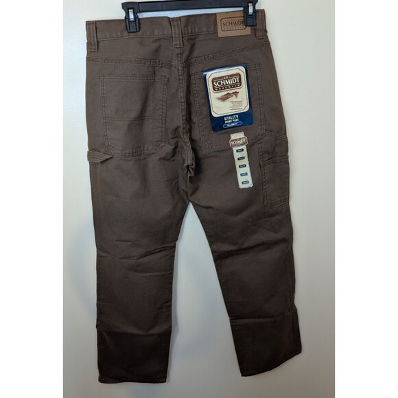 C.E. Schmidt Men Utility Work Pant Brown Relaxed Fit 100% Cotton Workwear 32x34 - Picture 2 of 7